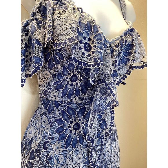 BCBGMaxAzria Blue Lace Midi Dress - Picture 5 of 12